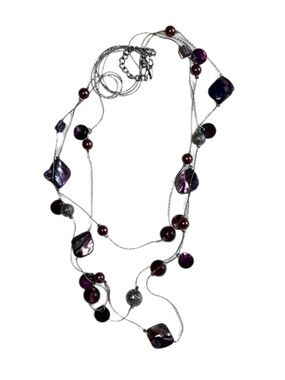 Purple & Silver Multi-hue Necklace by G.H. Bass & Co.